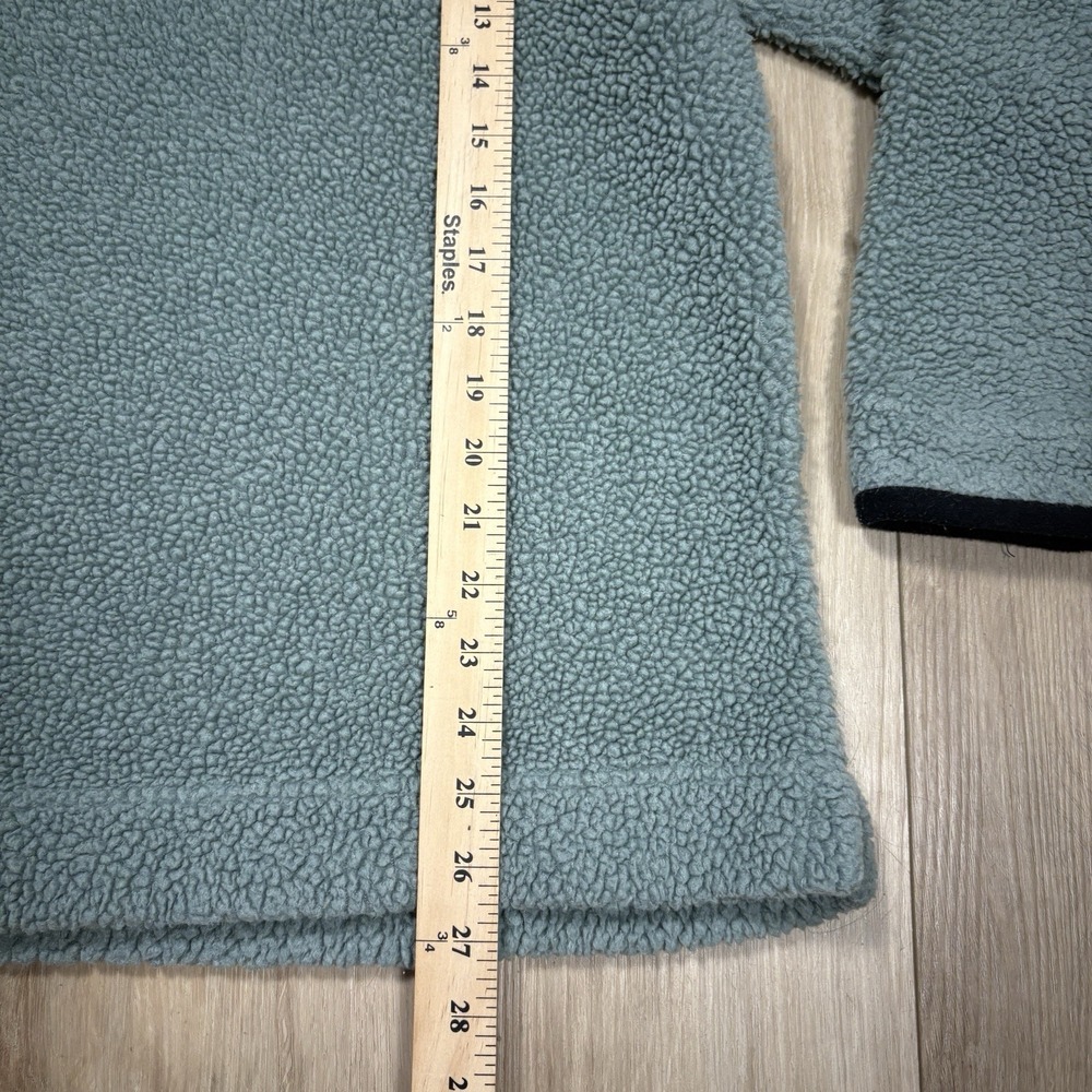 Vtg Ll Bean Womens Sherpa Teddy Pullover Mock Neck Large Sweater Light Green - Picture 5 of 7